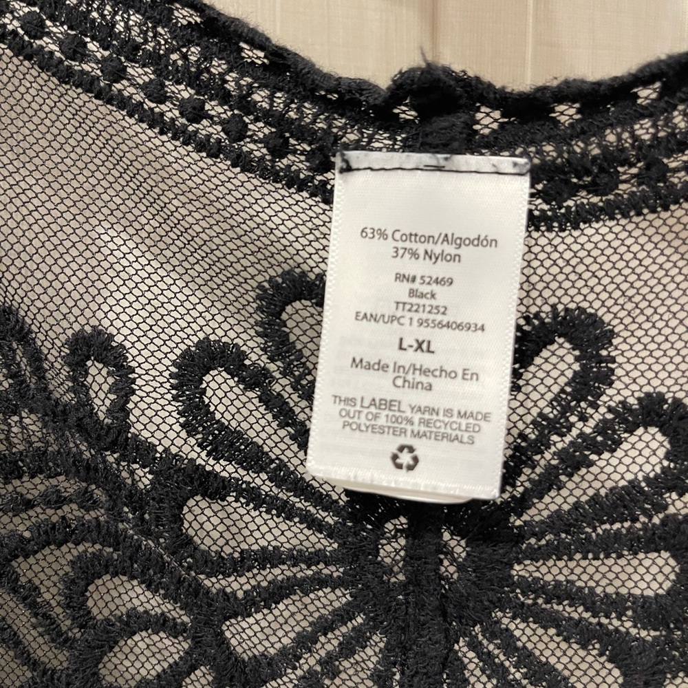 L/XL Boho Black Lace Duster Kimono